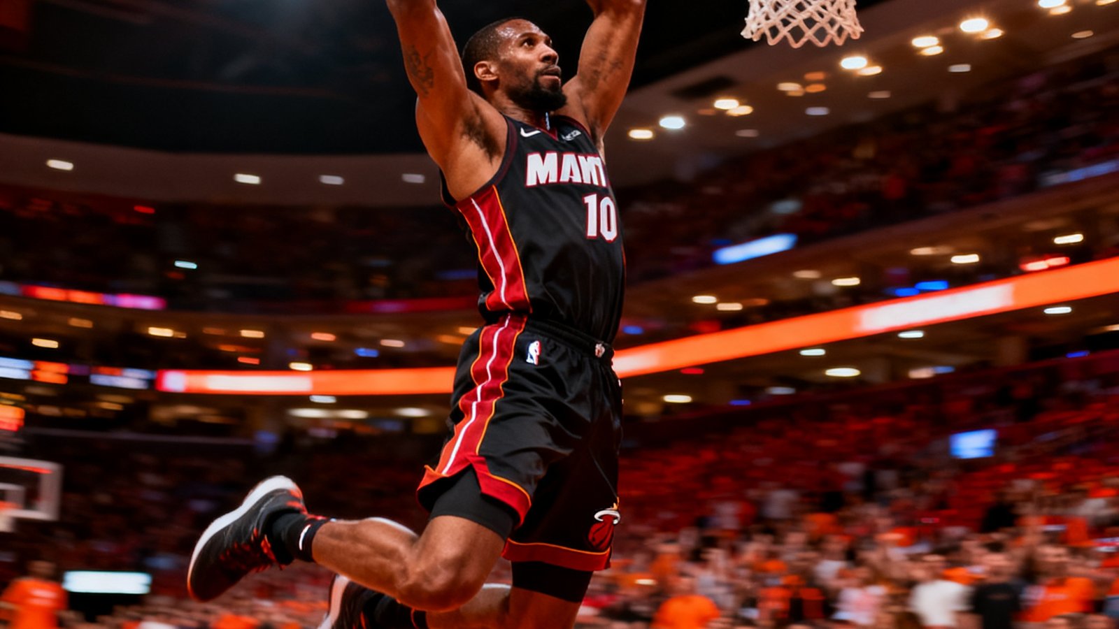 NBA本周十佳球之隔扣集锦画面，球员飞跃扣篮